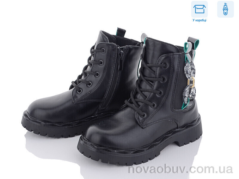 Черевики Obuvok 2102B black/green
