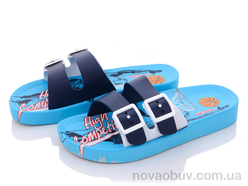 Шльопанці Violeta 11378 white-blue