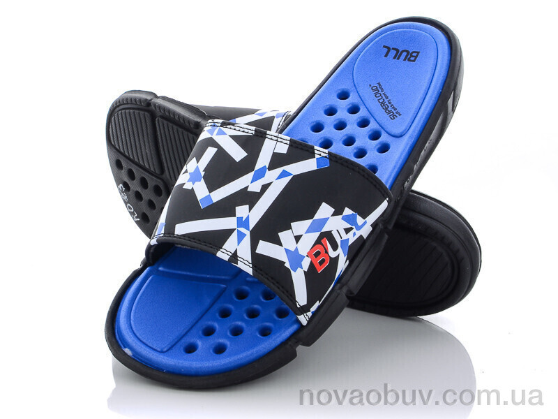 Шльопанці Obuvok R023 black-blue (08841)