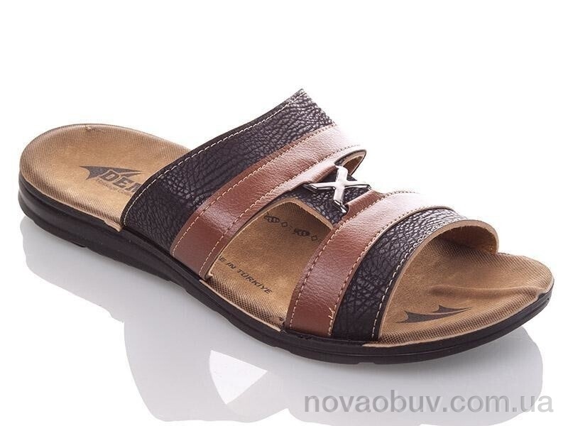 Шльопанці DeMur MK2026-2-6833 black-camel