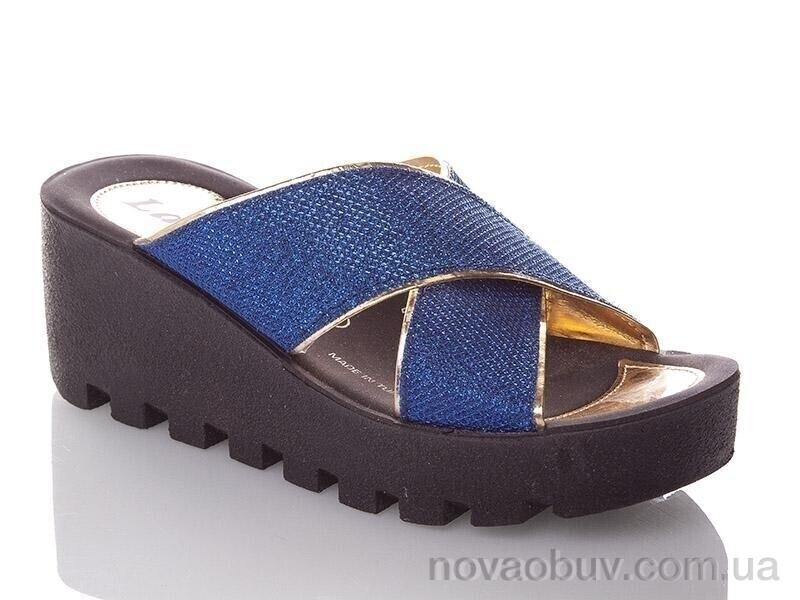 Шлепки DeMur W777-18-blue-gold