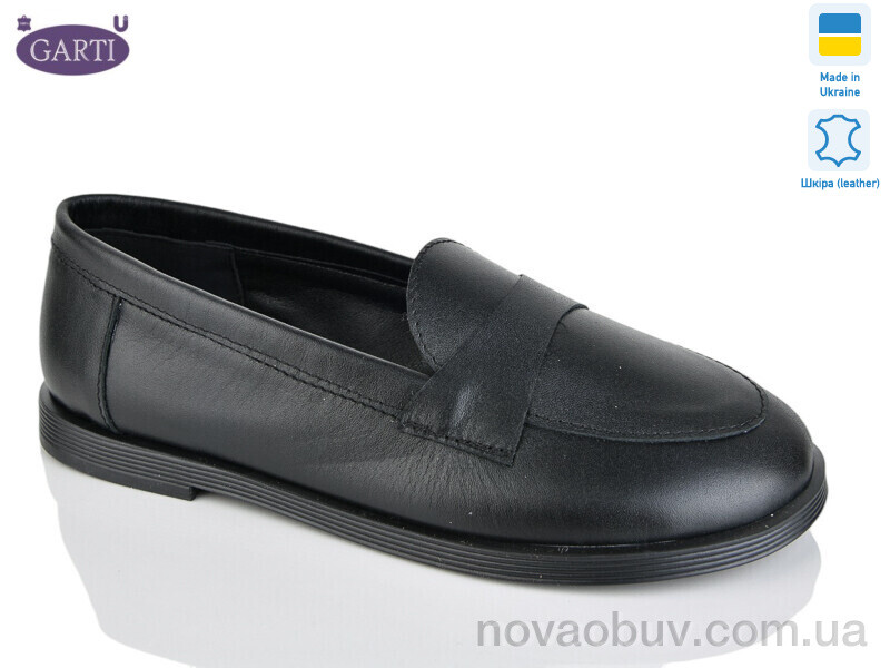 Туфлі Garti 408 чорна шкіра