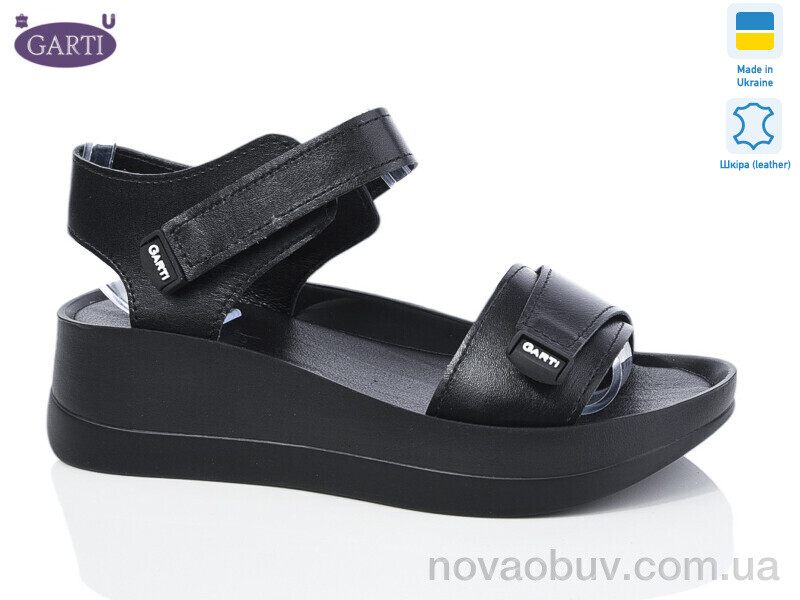 Босоніжки Garti 0196 чорна шкіра1