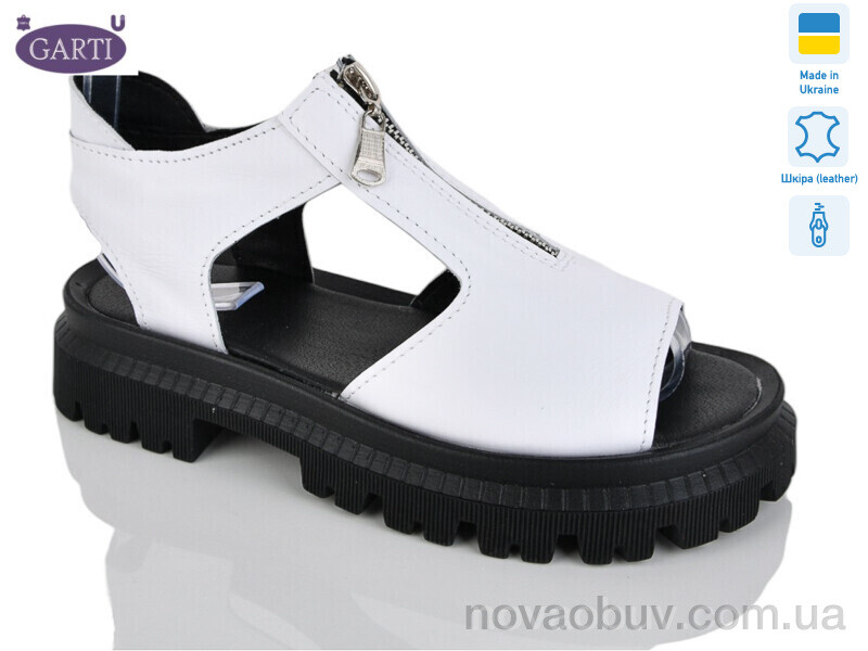 Босоніжки Garti 0131 біла шкіра