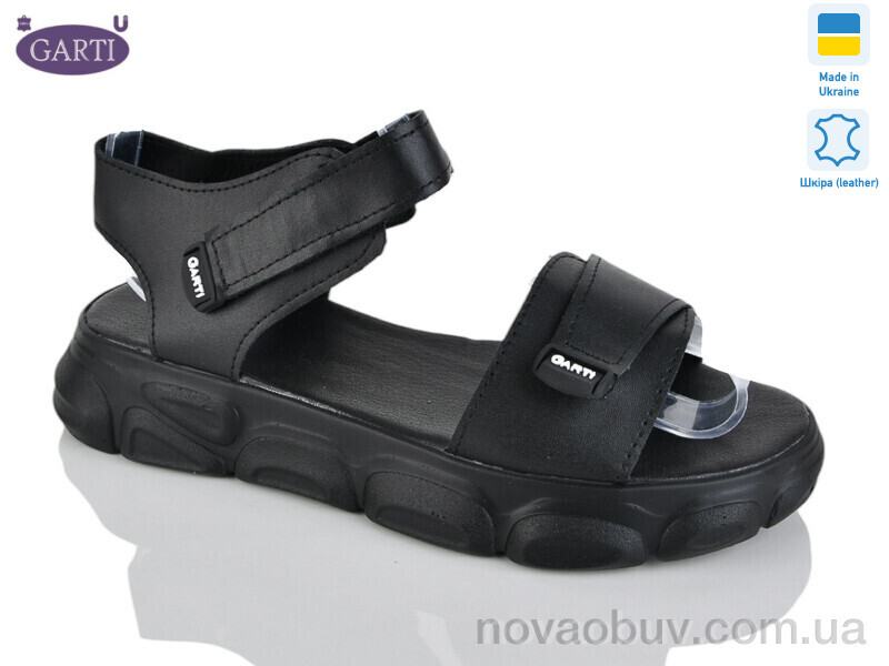 Босоніжки Garti 2136 чорна шкіра