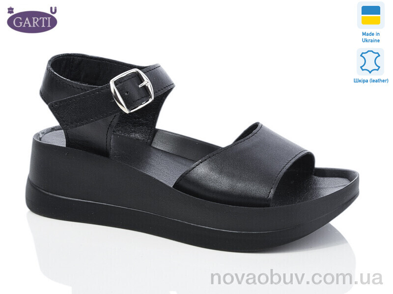 Босоніжки Garti 0179 чорна шкіра
