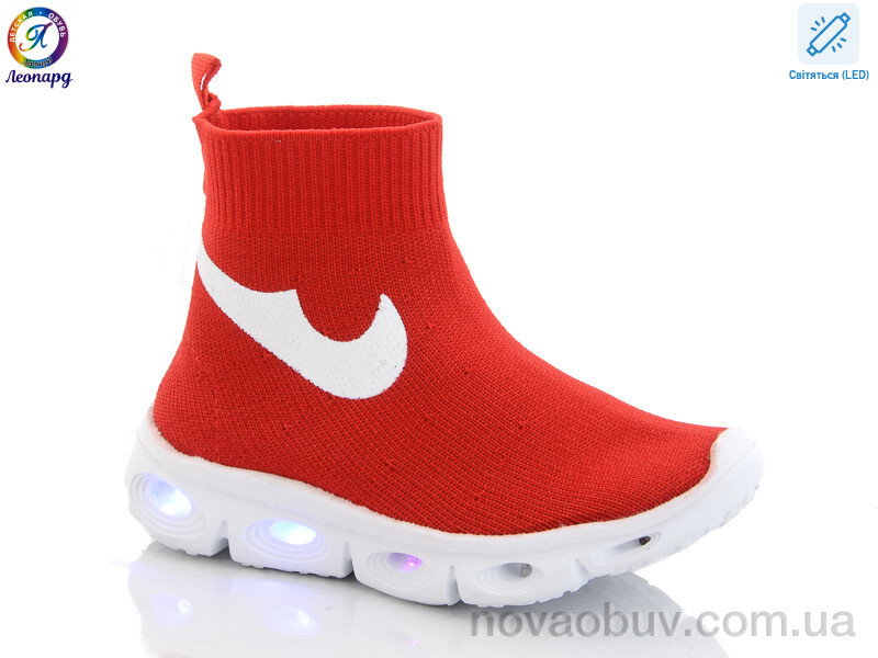 Кросівки Леопард AX059-113A red led
