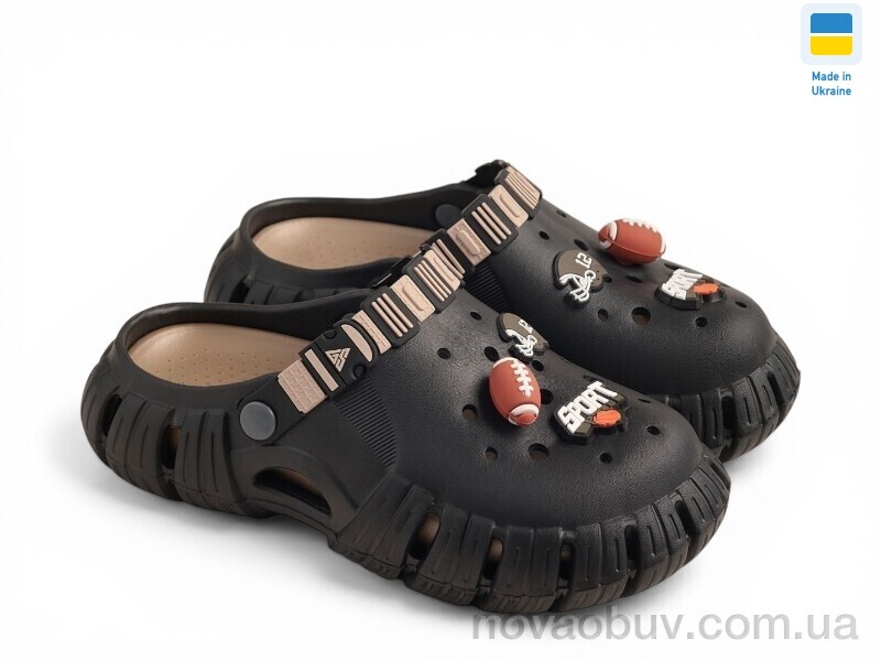 Крокси Rai shoes DS770 чорно-бежевий