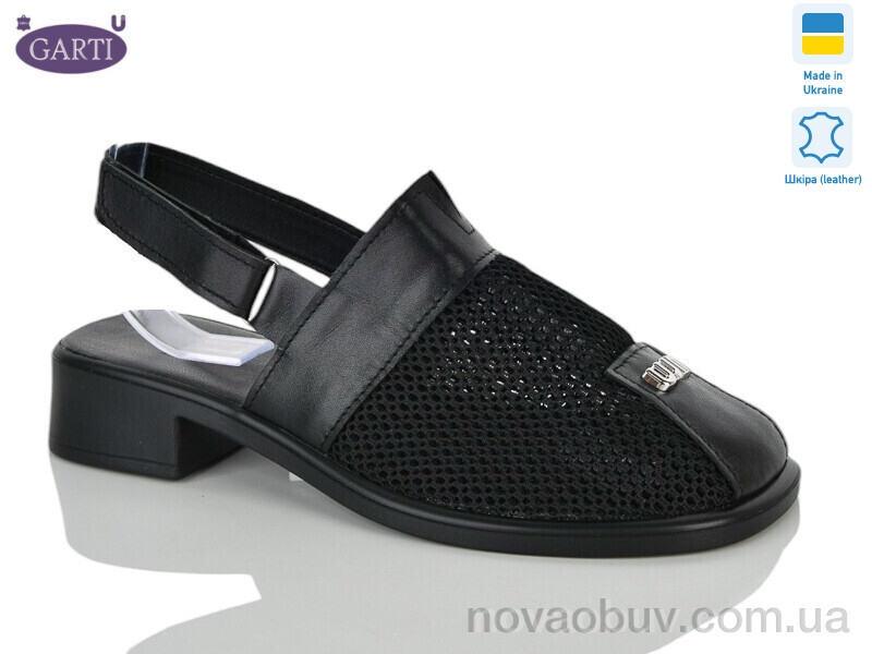 Босоніжки Garti 801 чорна шкіра