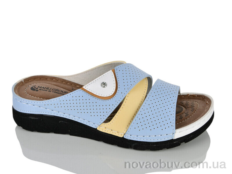 Шльопанці Lot Shoes 001 блакитний шкіра