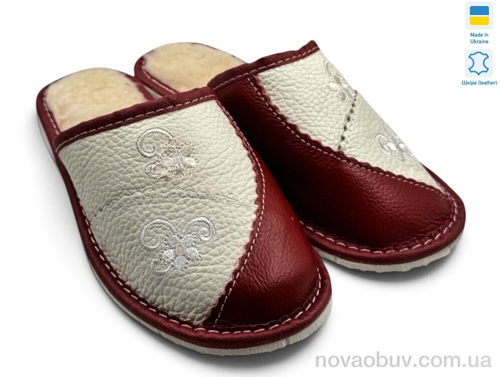 Капці Rai shoes Тапмал 001 бордовий