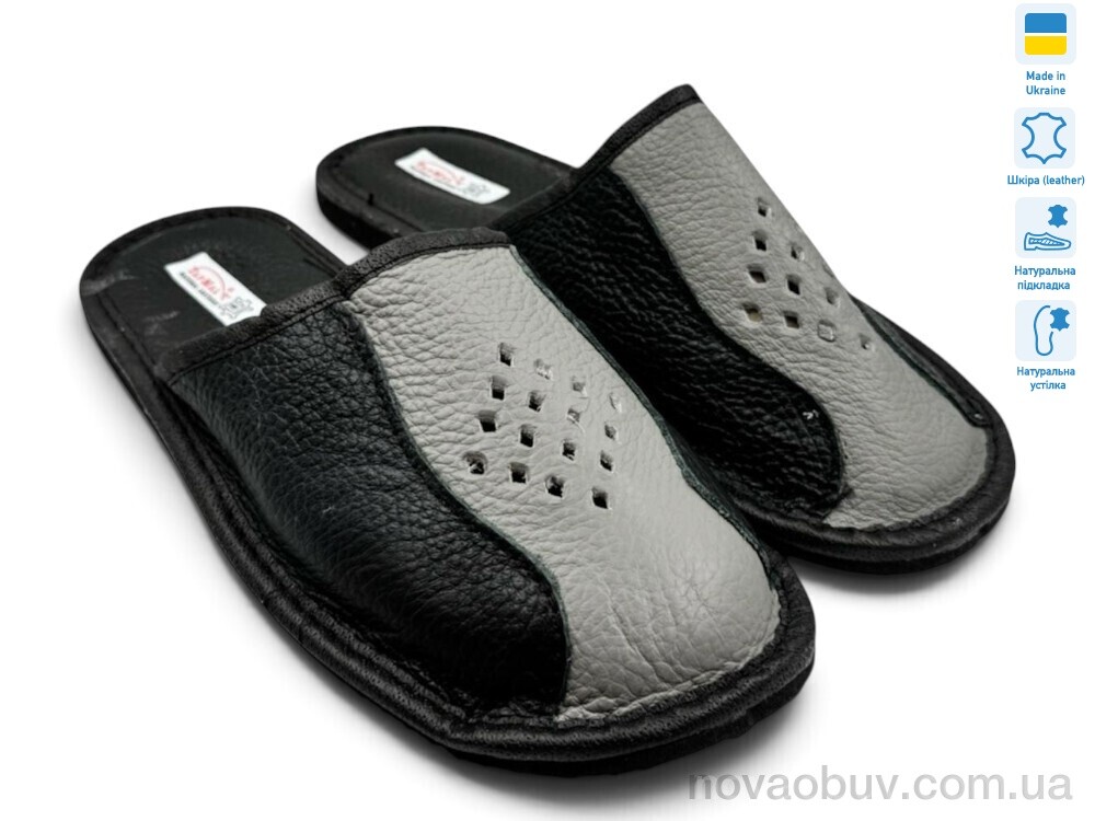 Капці Rai shoes Тапмал 004 чорно-сірий
