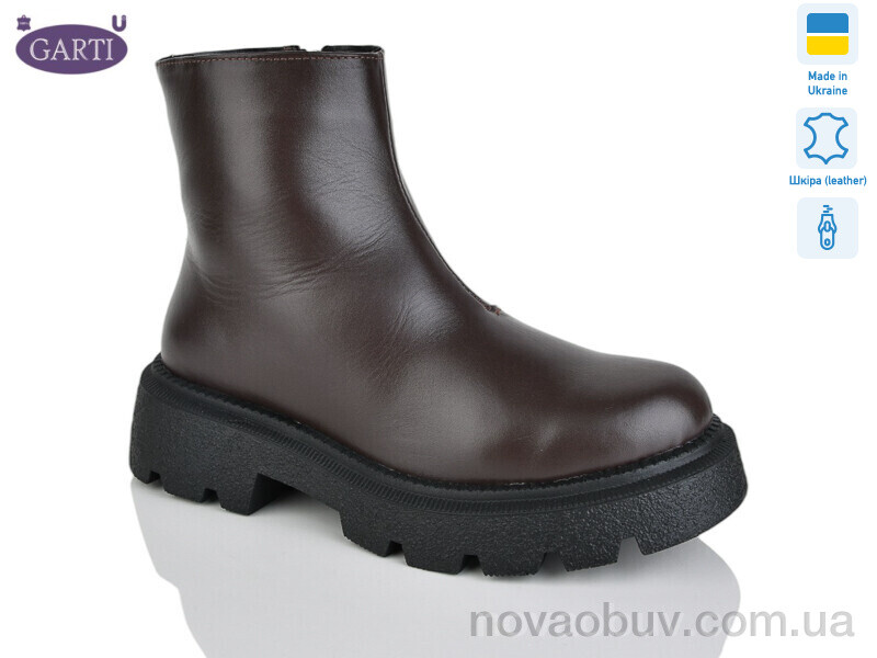 Черевики Garti 6725 корич шкіра хутро