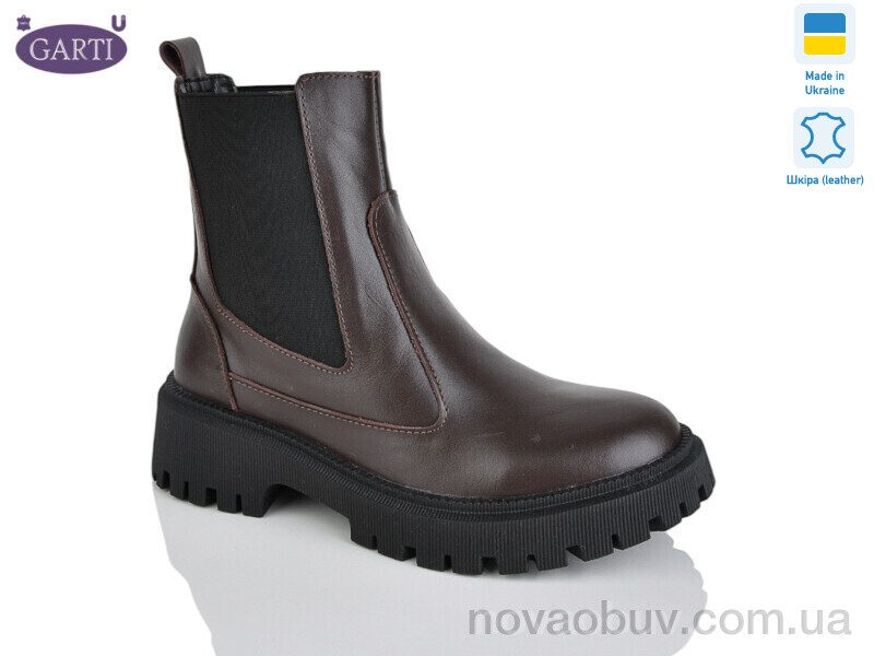 Черевики Garti 361 корич шкіра хутро