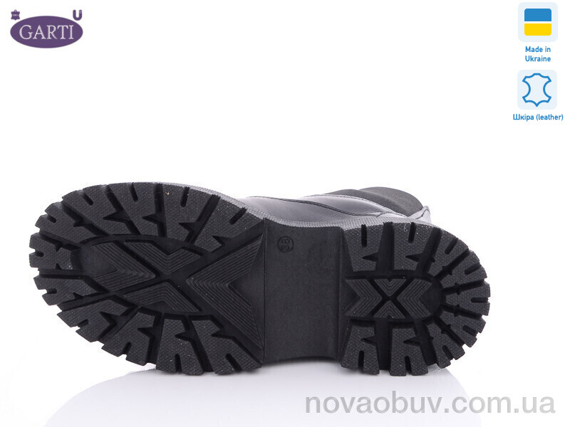 Черевики Garti 361 Чорна шкіра байка