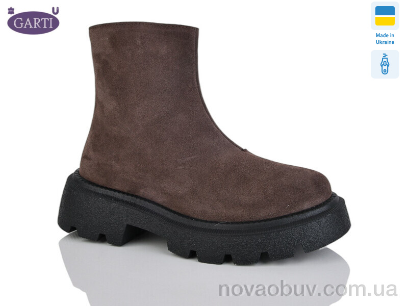 Черевики Garti 6725 корич замш хутро
