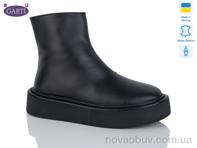 Черевики Garti 6727 чорна шкіра