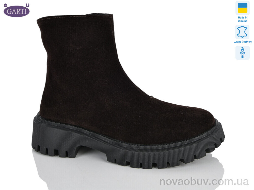Черевики Garti 6723 корич замш хутро